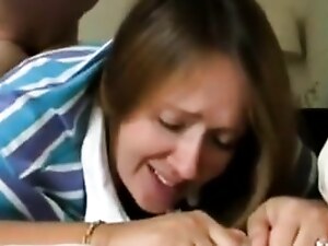 Elderly woman enjoys taboo pleasure with her stepson in a low-budget video.